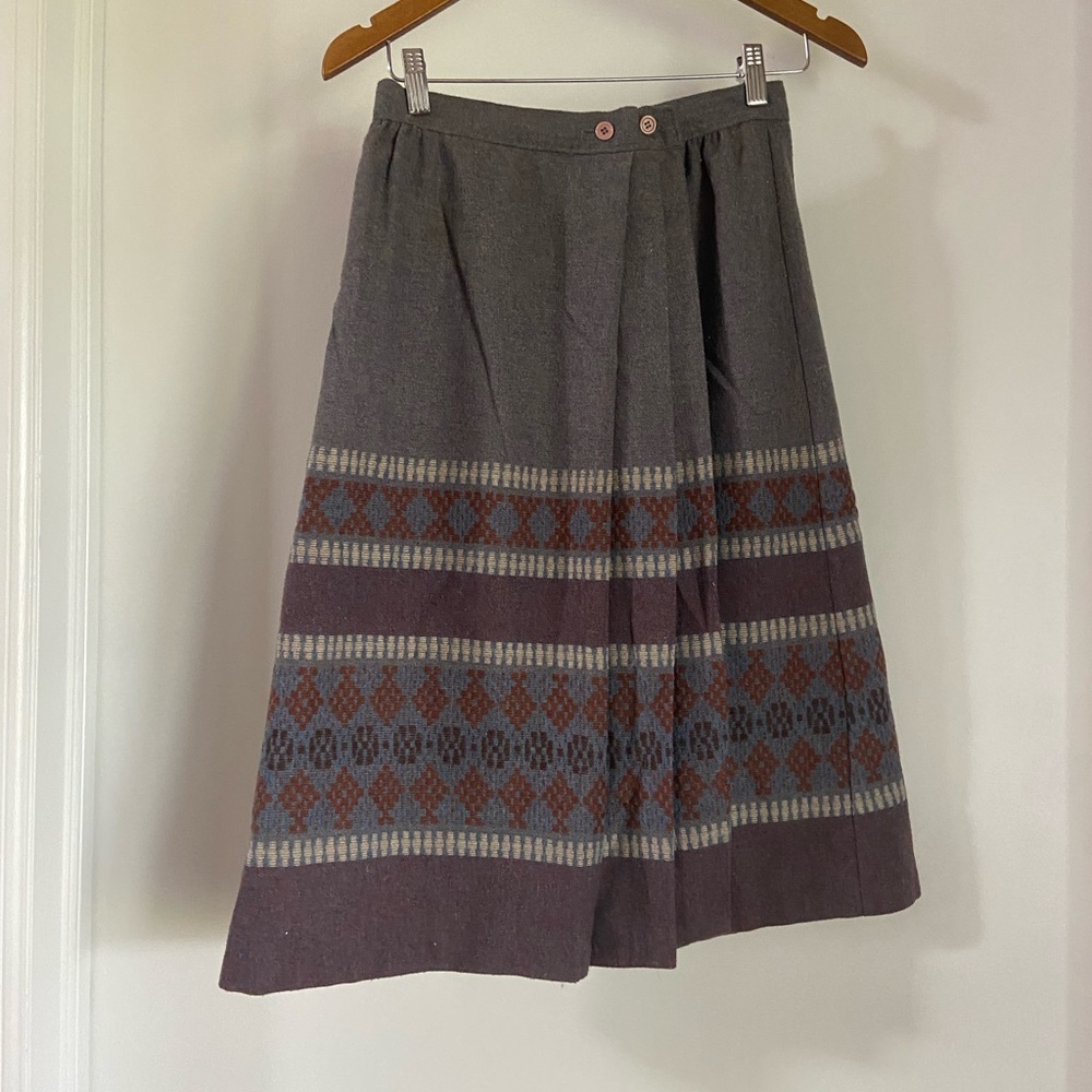 ILGWU Union Made Vintage Wrap Around Wool Skirt